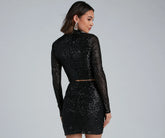 Holiday Sparkle Sequin Crop Top